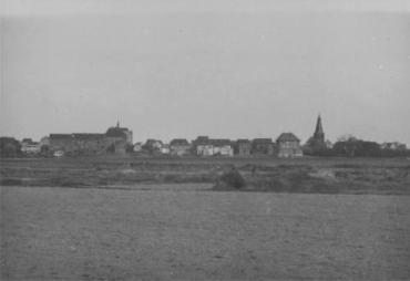 Blick vom Deich auf Flittard Höhe Hubertusstraße